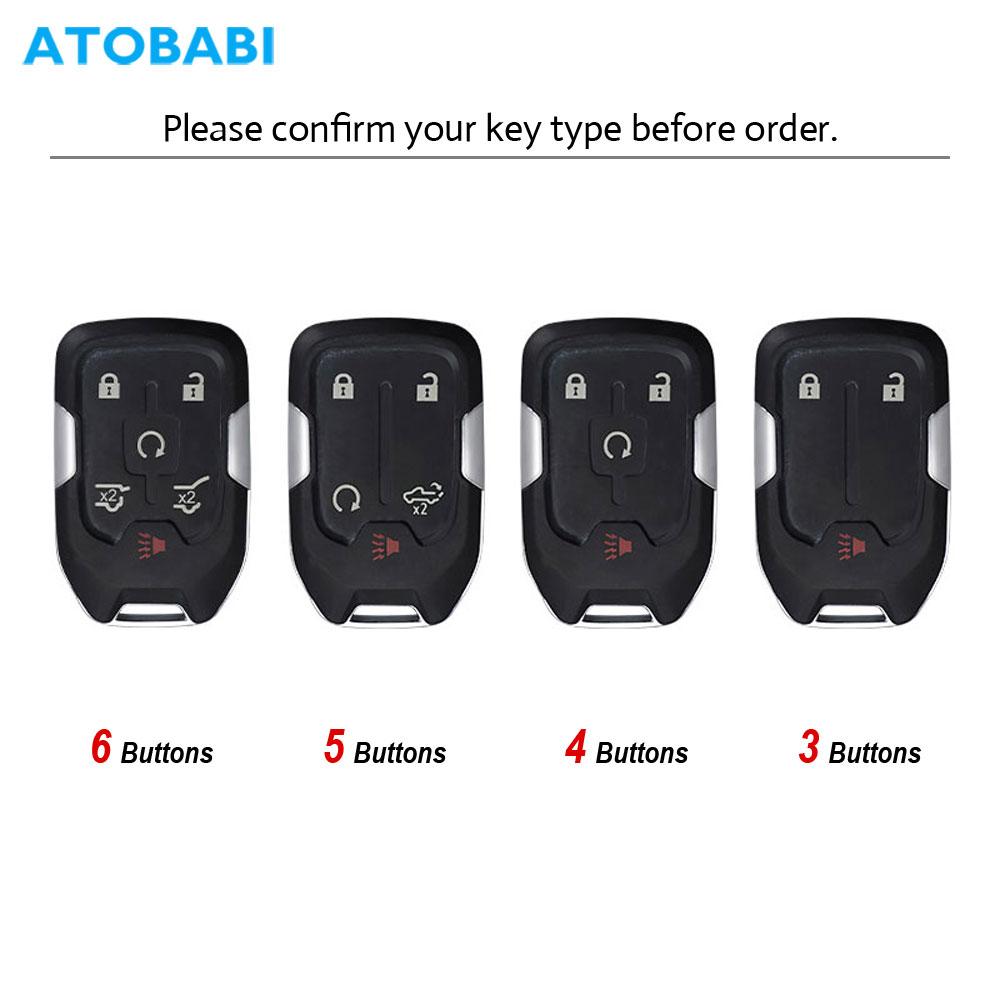 Leather Car Key Case Smart Remote Control Fobs Cover For Gmc Terrain Acadia Sierra Yukon Chevrolet Silverado Suburban Tahoe