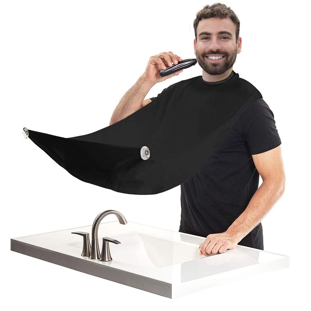 

Beard Apron Beard Bib Hair Catcher mens gifts With 2 Suction Grooming Accessories For Men For Sink Shaving And Trimming 1pcs чёрный