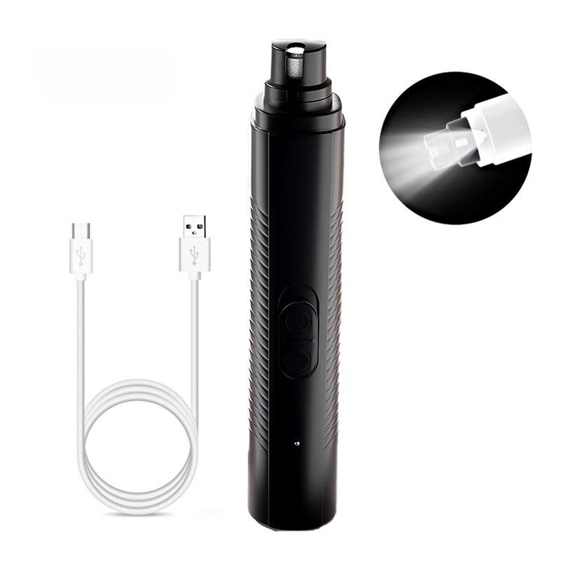 

LED Pet Electric Nail Polisher Dog Electric Nail Clipper Silent Safety Cat with Lighting Nail Polisher for Small Large Dogs чорний