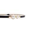 Pearl Black Leather Waist-Cinching Belt for Women - Stylish and Versatile Thin Waistband