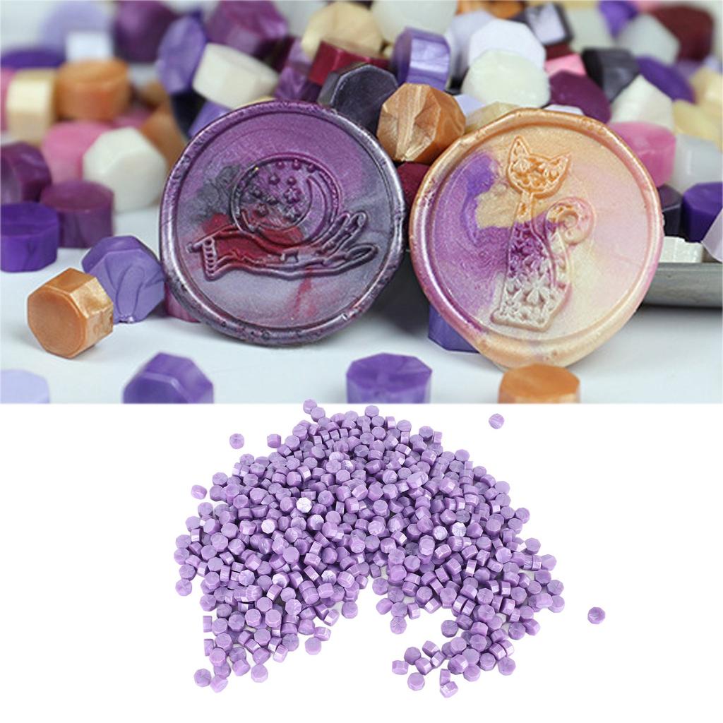 Sealing Wax Beads Pure Color Odourless Smokeless Portable Quick Dry Wax Stamp Beads for Envelope Cards Invitations