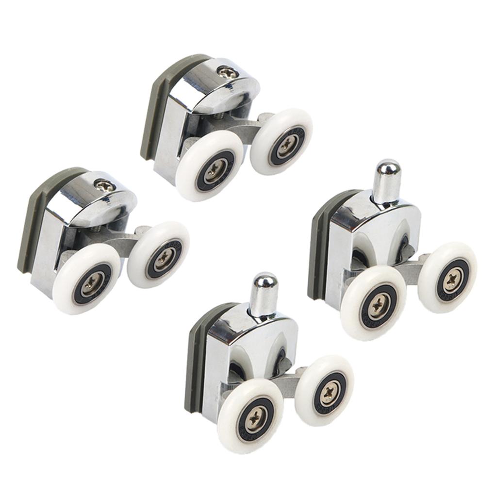 4 Stück/Satz Robuste Schiebetürrollen Vielseitige Duschtürrollen Höhenverstellbar & Laufruhig für Glastüren