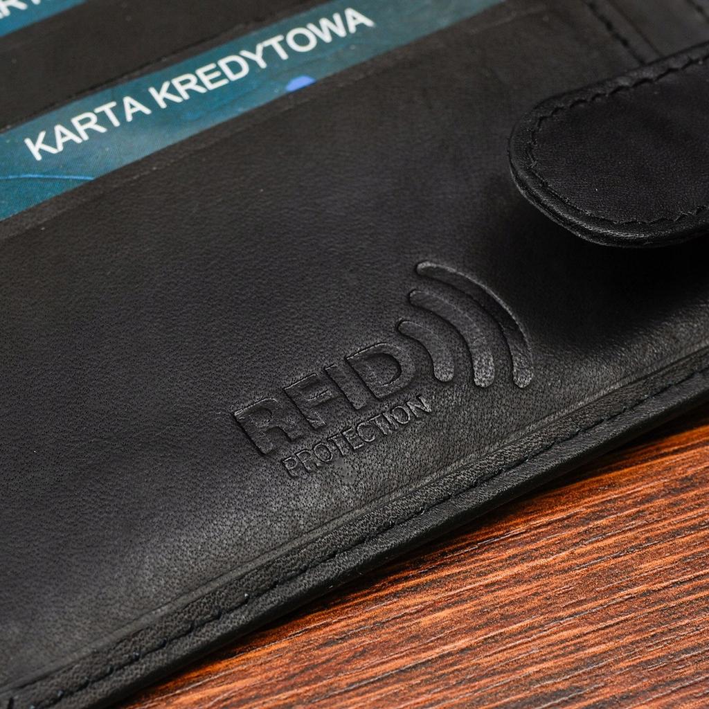 Męski Portfel Skórzany Klasyczny Duży Poziomy Czarny Skóra Nat Beltimore