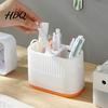 Compact Desk Organizer for Supplies Desktop Pen Holder Compartments Thickened Plastic Organizer Macaron Office Storage Color Vertical Pattern