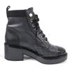 Excellent CHANEL Ankle boots Logo Matelasse F Pearl Lace-up Women 37 G38514 Used