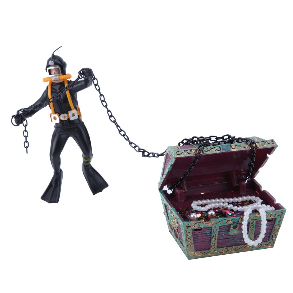 Creative Aquarium Ornament Treasure Hunting Frogman Ornaments Fish Tank Decoration