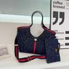 Nová domácnost Velká Střední Malá I Tote Taška Velká Kapacita Retro Taška přes Rameno Crossbody s Písmeny