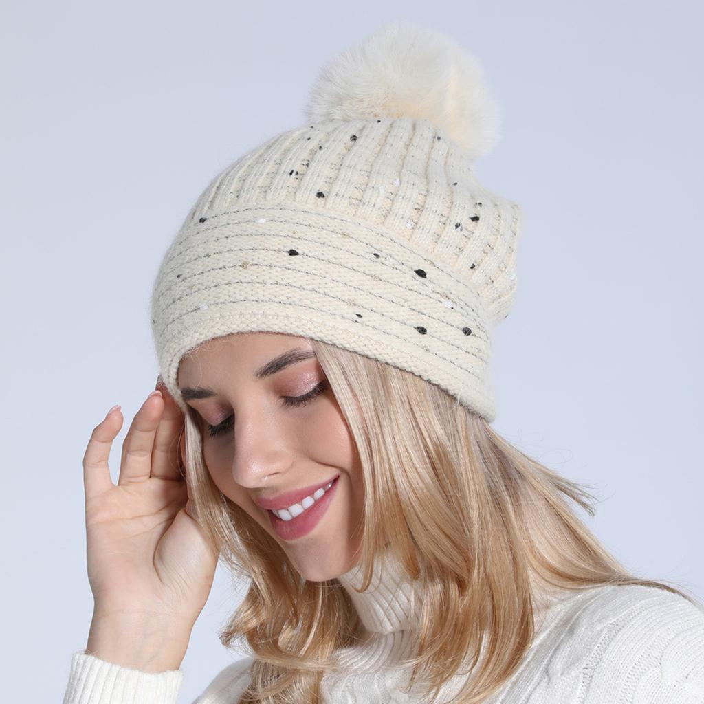 New Autumn and Winter Velvet Thickened Knitted Hat Soft Imitation Rabbit Fur Fashionable Warm and Cold Proof Beret