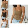 T-shirt Casual da Donna Canotta Elegante a Coste Senza Maniche Canotta Base Morbida