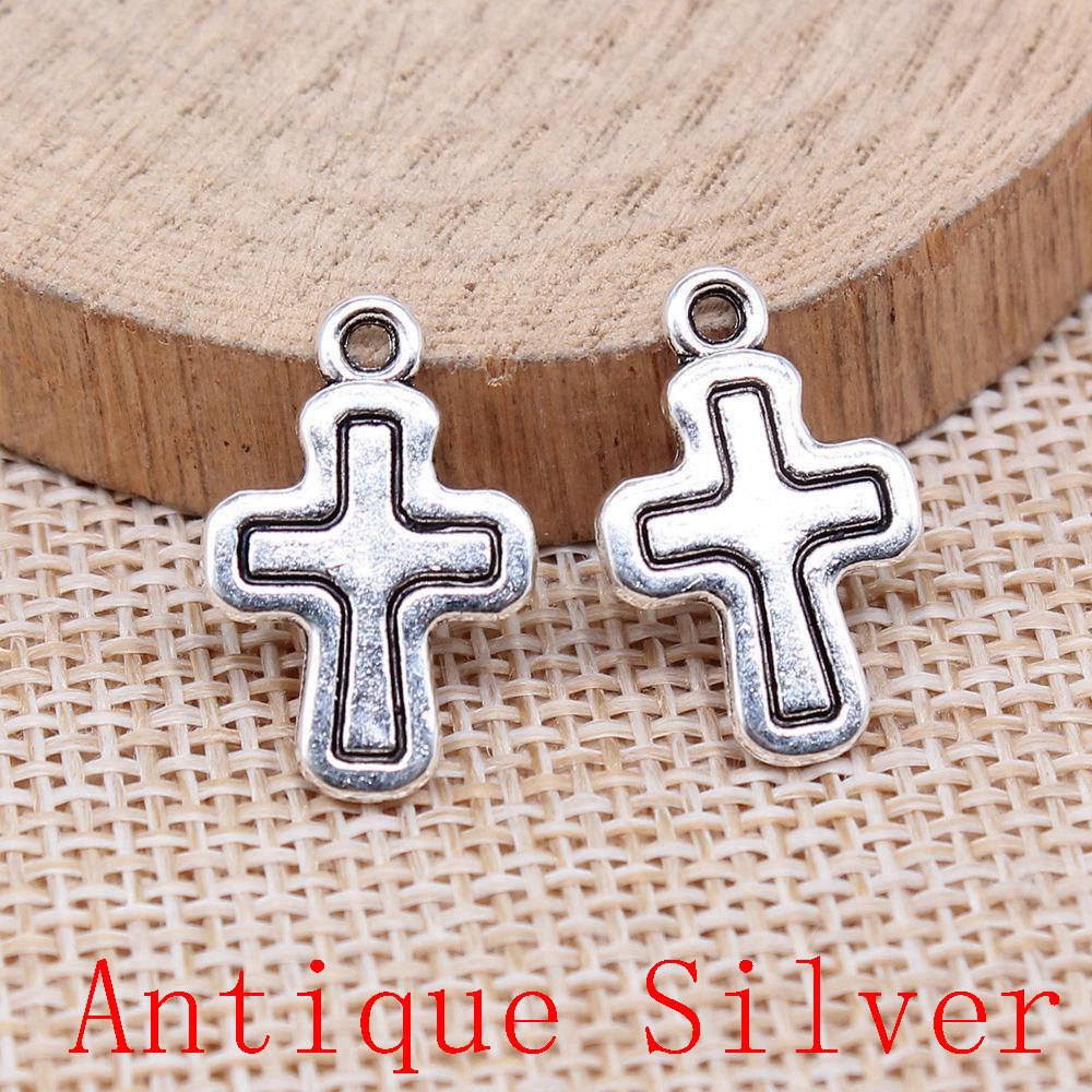 Heart Cross Shaped Charms Pendant For Bracelet Necklace Jewelry Making Craft Findings