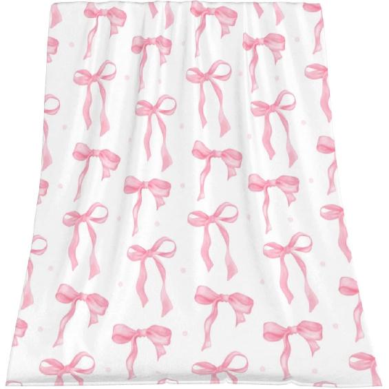Haukea Throw Blanket Pink Bow Blanket Cute Throw Blankets for Couch Fluffy Cozy Throw Blankets for Bed Living Room Bow Decor Blankets & Throws, Pink
