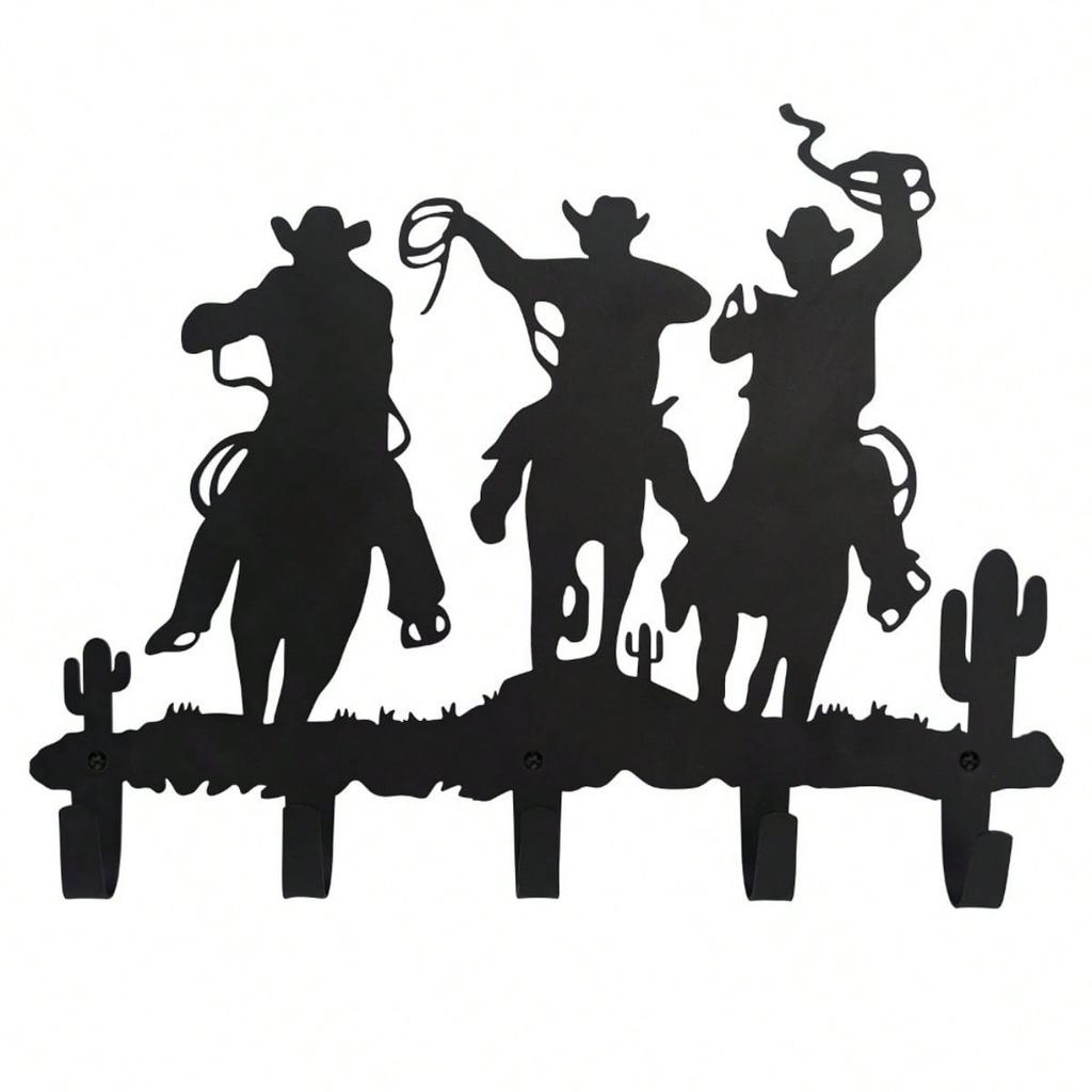 Metal Cowboy Hat Wall Hook Rack Western Decor Bar Hanging Storage Organizer