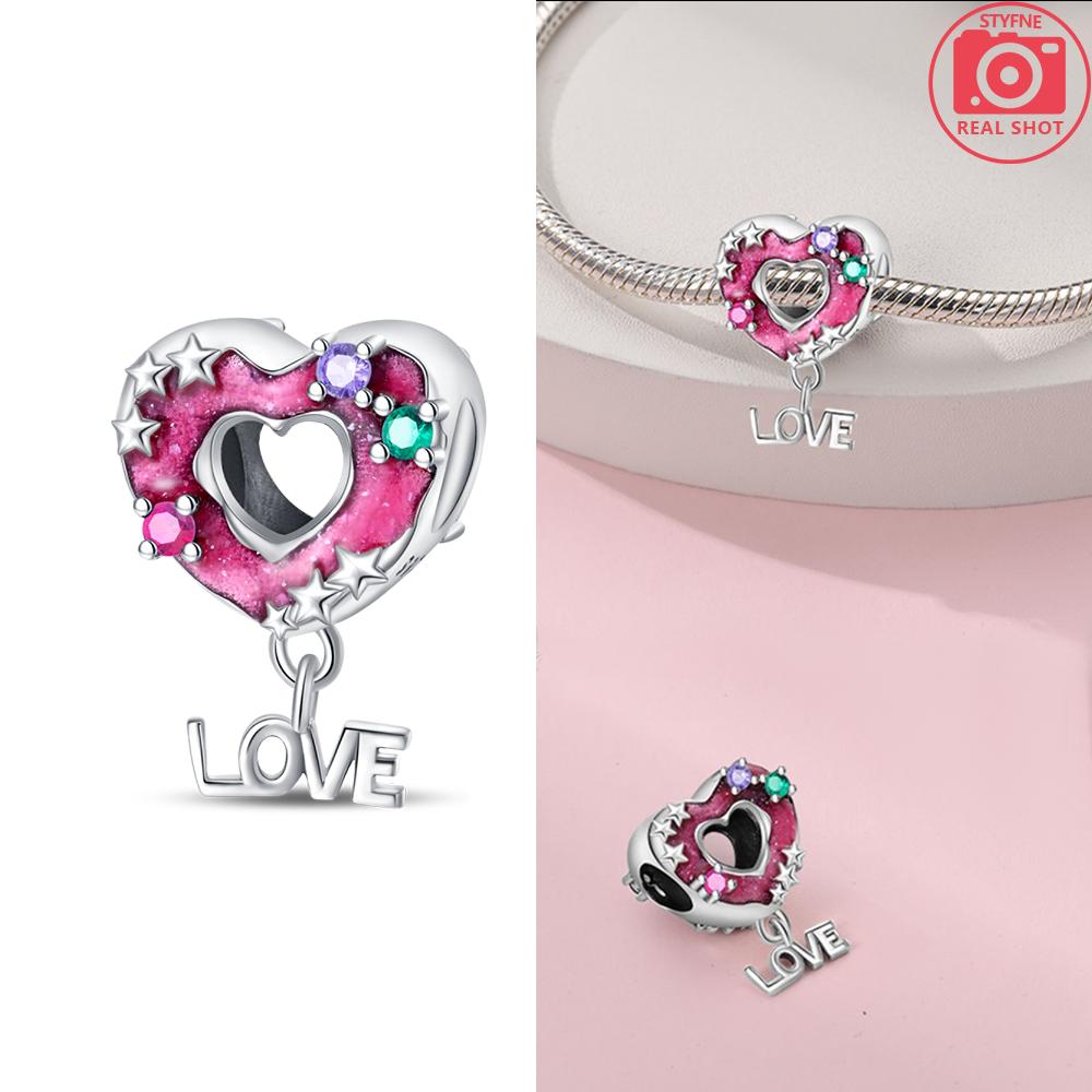 Charms Copper Blue Original Stars Heart Zircon Chameleon Panda Glass Beads Fit Bracelet Jewelry Women Diy Accessories