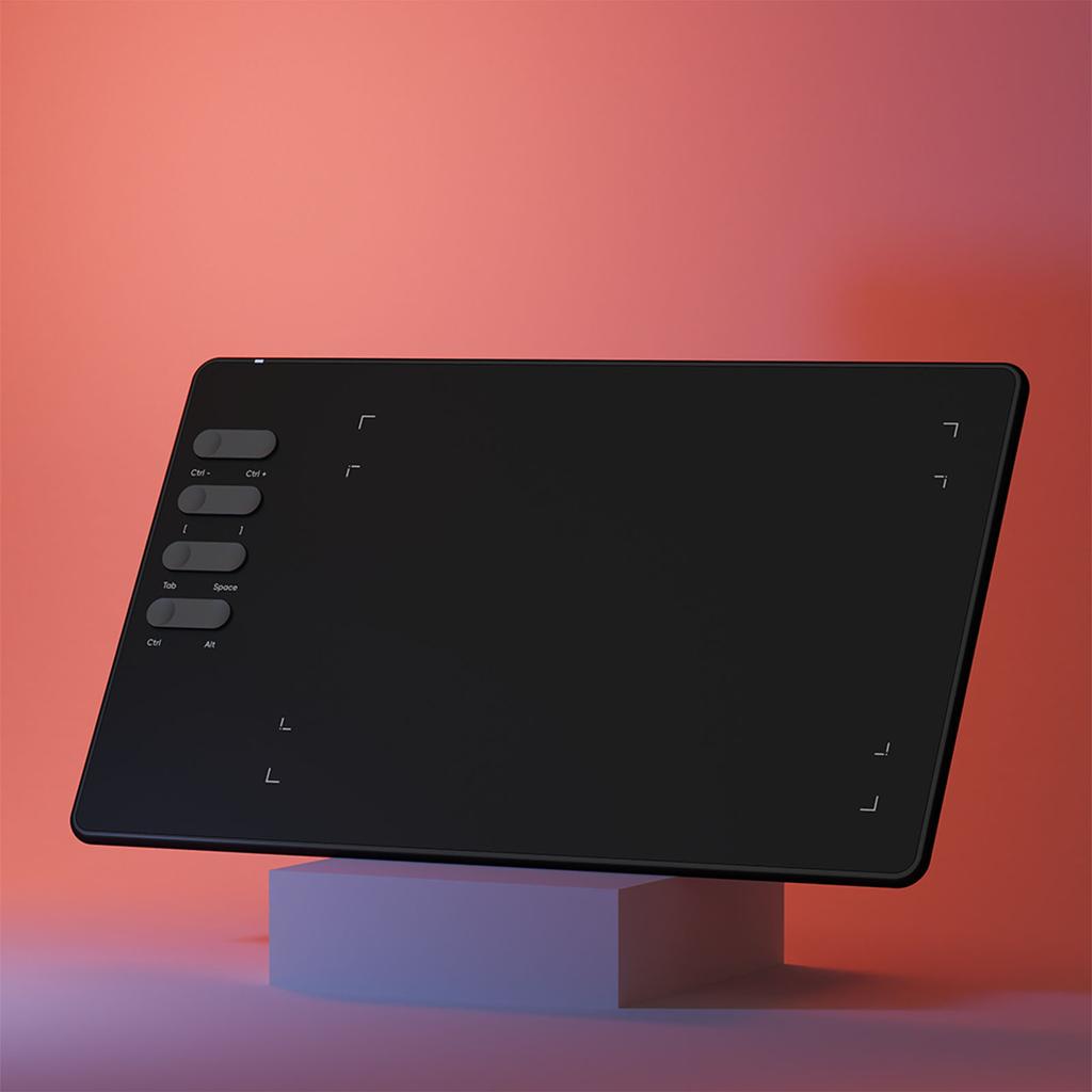 Graphics Drawing Tablet 195x122mm Active Area with 16384 Pressure Levels 8 Shortcut Keys and Stylus OTG Adapter for Win