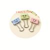 30pcs Colorful 19mm Stainless Steel Binder Clips with Happy Face Durable Metal Structure for Home Office and School Organization