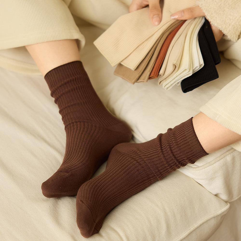 Ladies Spring and Autumn New Pure Cotton Tube Pile Socks