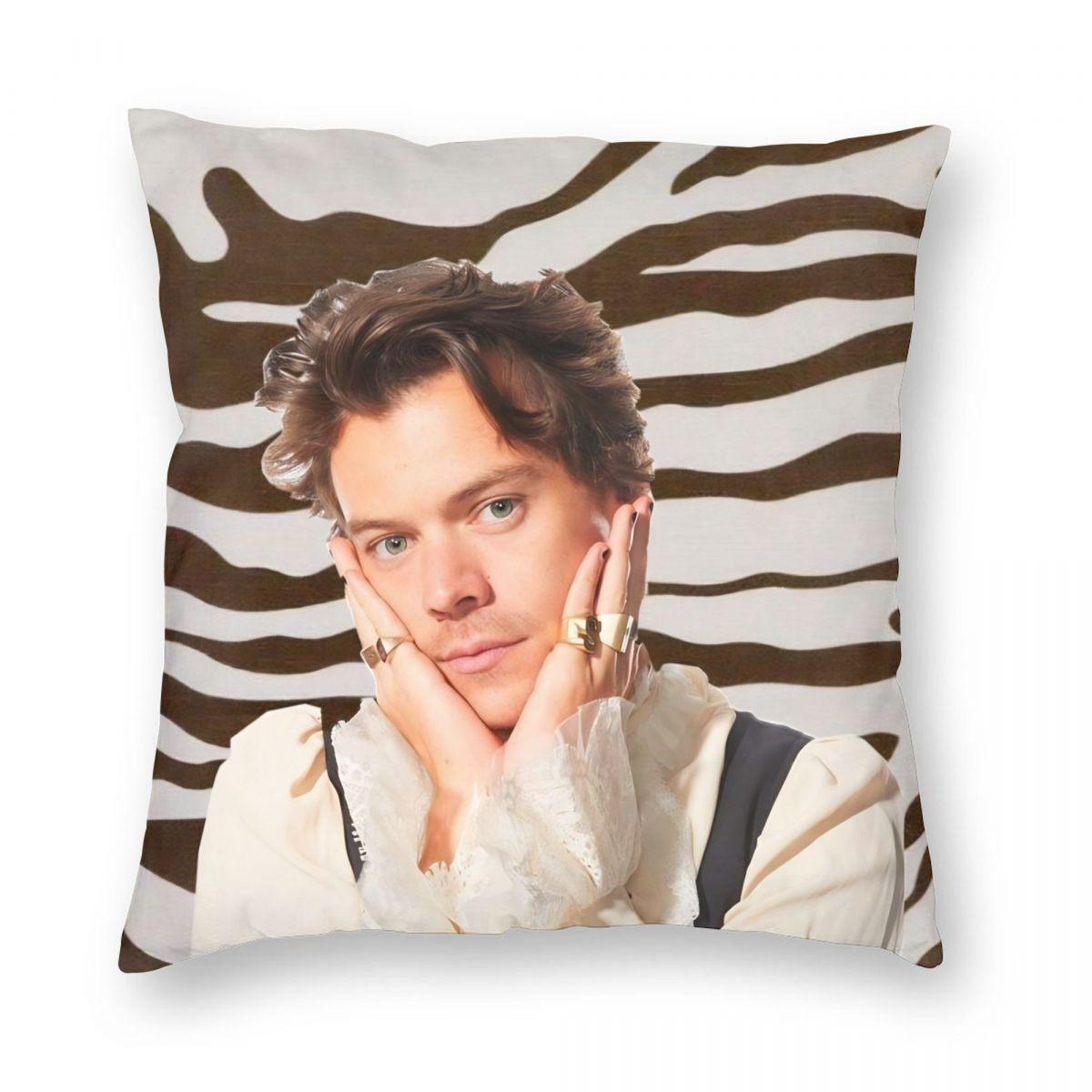 

Harrys Styles Pillowcase Printing Polyester Cushion Cover Gift Throw Pillow Case Cover Chair Zippered 40X40cm 12x12Inch