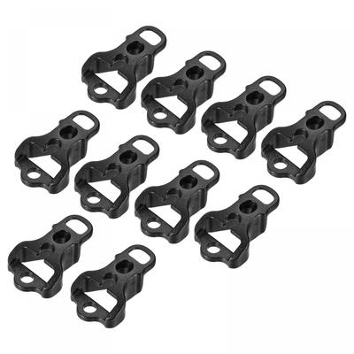 Uxcell Zeltseilschnalle, 4 mm, 3 Löcher, Kunststoff, Abspannseil, Kordelspanner für Outdoor-Camping, Baldachinseil, Schwarz, 10 Stück