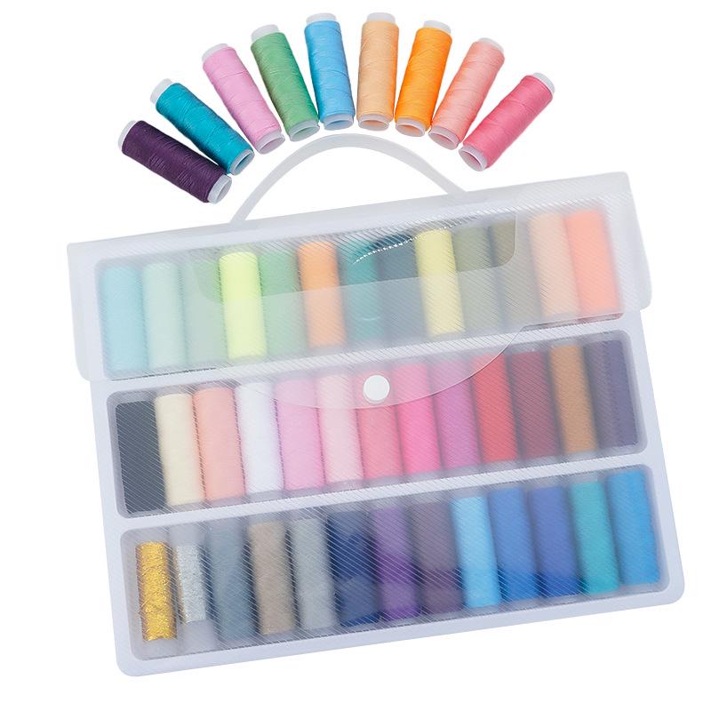 39-Color Portable Sewing Kit: Household 402 Polyester Thread for Hand Sewing with Small Spools.