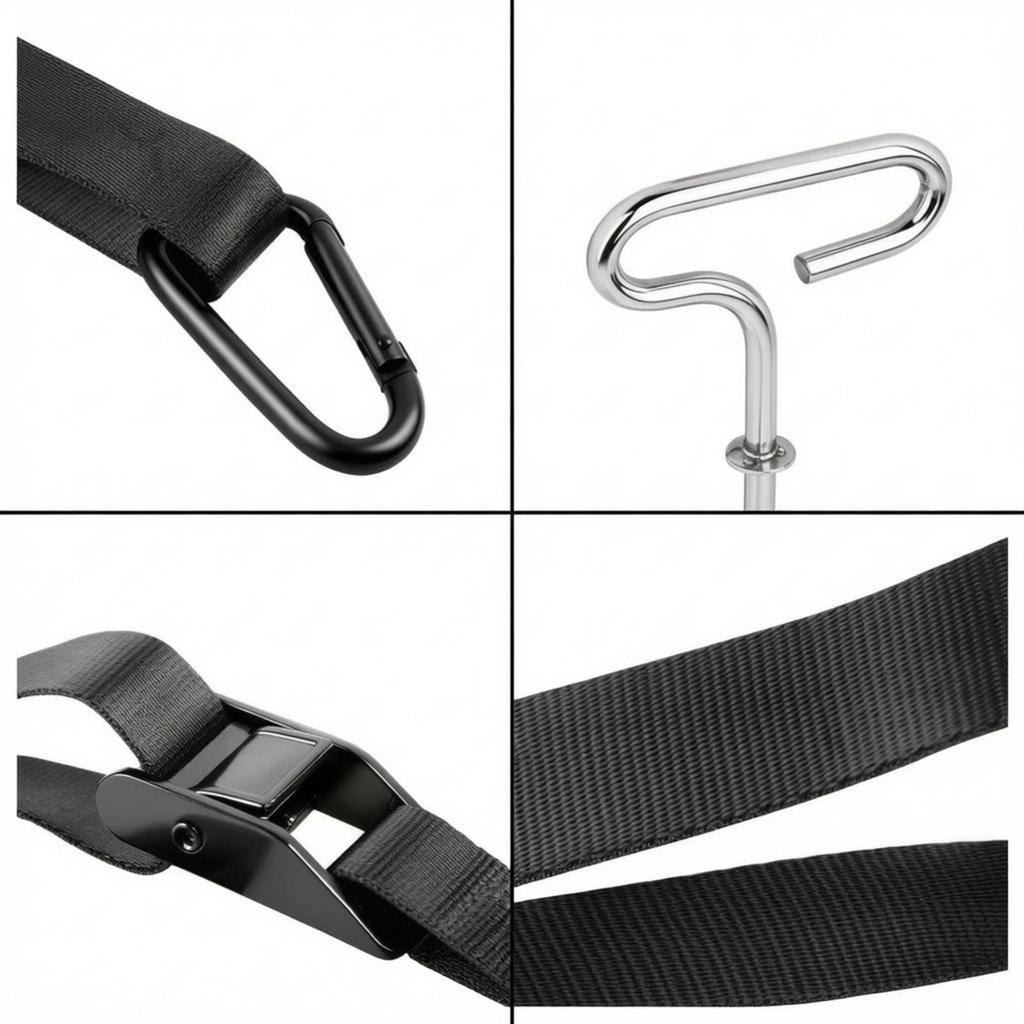 Ice Fishing Tent Anchor Kit with Cam Straps Heavy-Duty Shelter Tie down