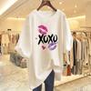 Casual Print Crew Neck Short Sleeve Women's Alphabet Loose T-Shirt Women