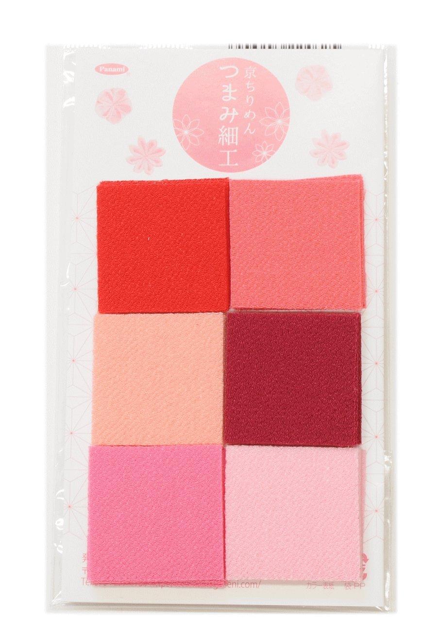 

Takagi Fiber Panami Kyoto Chirimen Tsumami Zaiku 6 10 Sheets Chirimen Fabric Scraps TM700 Pre-Cut Fabric, Colors, Each, (Cherry),