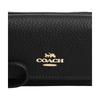 COACH Card Case 11 letter logo logo zipper closure cow leather card holder mini women's black