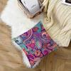 1Pc Colorful Boho Paisley Cushion Cover, Bohemian Floral Throw Pillow Case For Home Sofa Bedroom Decor