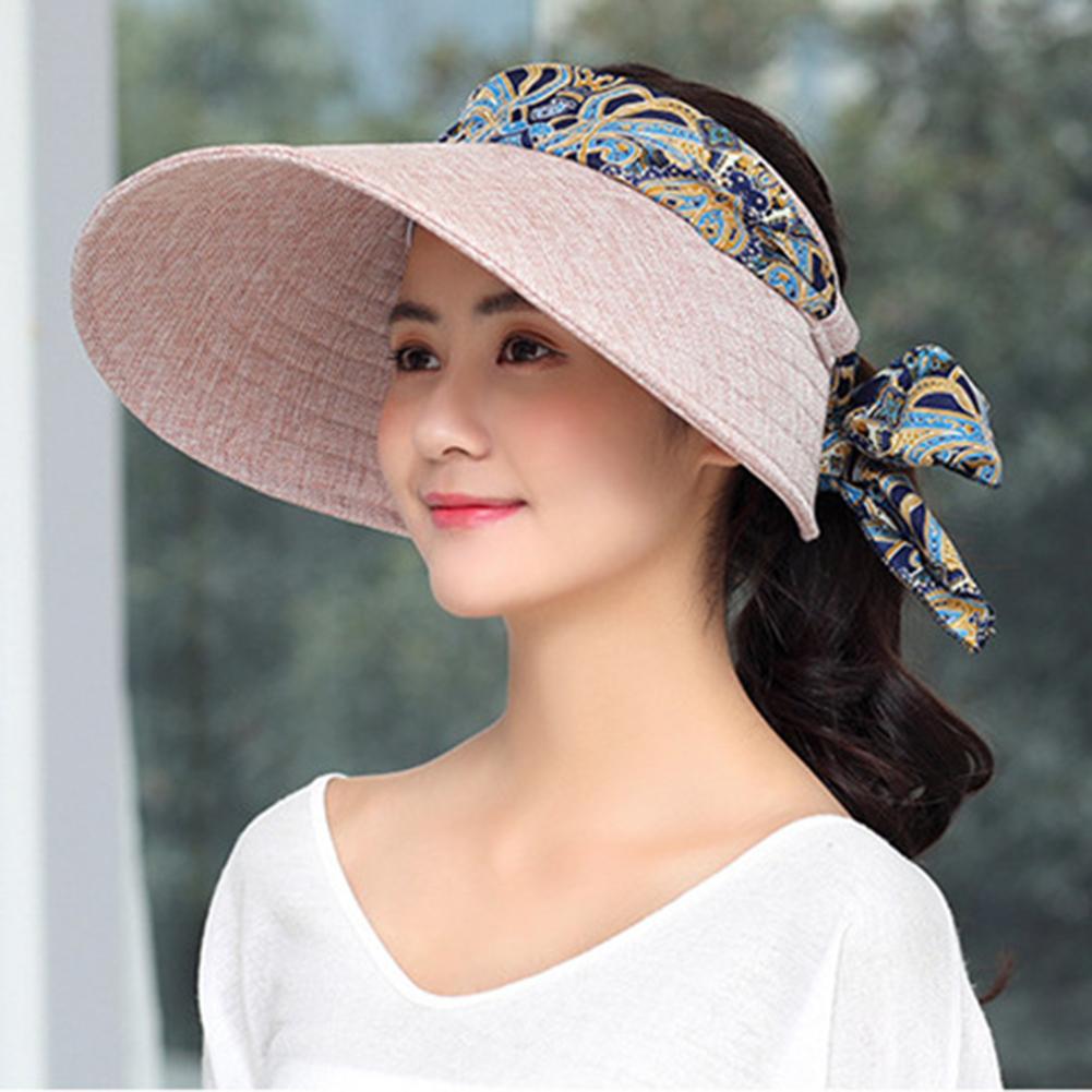Women Sun Hat Wide Brim Uv Protective Summer Foldable Outdoor Cycling  Beach Cap