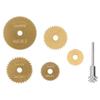 6Pcs Set HSS Circular Saw Blade Set Mini Cutting Discs with Rotating Tool Mandrel for Copper