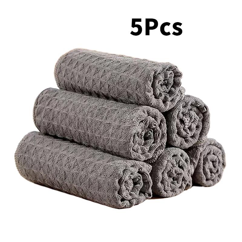 Microfiber Kitchen Towels-Super Absorbent Quick-Dry Cleaning Cloths,Reusable Dish Towels for Kitchen Cleaning серый