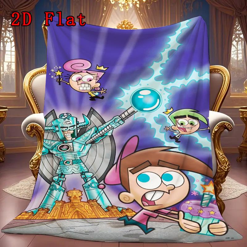 Cartoon Character 2D Flat Pattern Flannel Blanket High Quality All Seasons Warmth and Comfort Perfect for Christmas Gifts.