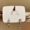 Korean High-End Silver Mushroom Ring Drop Earrings - Niche Style 2026