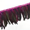 2Meters Rooster Feathers on Tape Trim Tassel Fringe Ribbon White Black Cock Pheasant Chicken Feather Costume Clothing Decoration