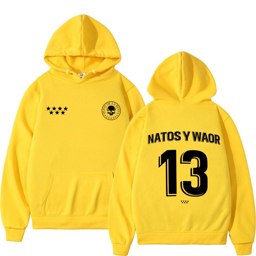 2025 Autumn/Winter New Singer NATOS WAOR 13 Hoodie Men's and Women's Fashion Hip Hop Hoodie Loose Casual Gothic Warm Sportswear