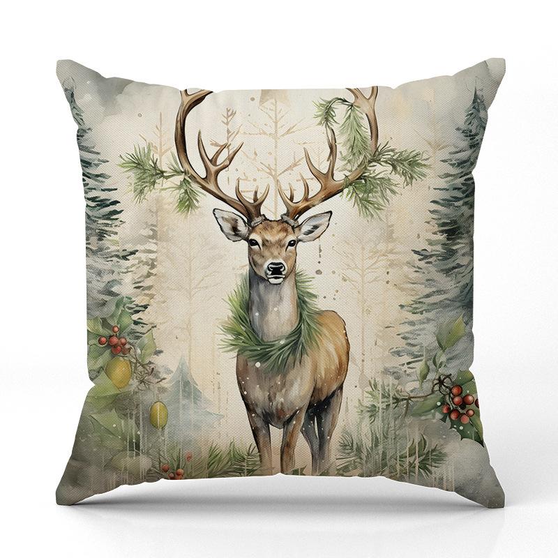 

Рождественская наволочка с принтом снеговика, новая для дома, диванная подушка, универсальная подушка для помещений 45 * 45Cm (pillowcase only)