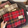 2024 Jesień/Zima Oversize Czerwony Szalik w Kratę - Unisex Ciepły Szoal i Ocieplacz na Szyję