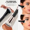 2 In 1 Professional Double Ended Makeup Brush Large Round Head And Handle For Foundation Concealer Setting Travel Make Up Tool