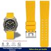 For Hamilton Khaki Deep Diving H78585333 H78505330 H78535380 Waterproof Watch Strap 24mm Rubber Strap Black Yellow Wristband