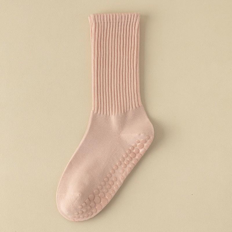 Women's Non-Slip Mid-Calf Yoga & Pilates Socks - Professional Indoor Sports & Fitness Wear for Spring/Summer