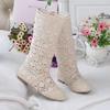 11 cores disponíveis botas ocas de renda sapatos de malha respirável linha de malha coreano botas femininas de verão alto sapatos femininos altos