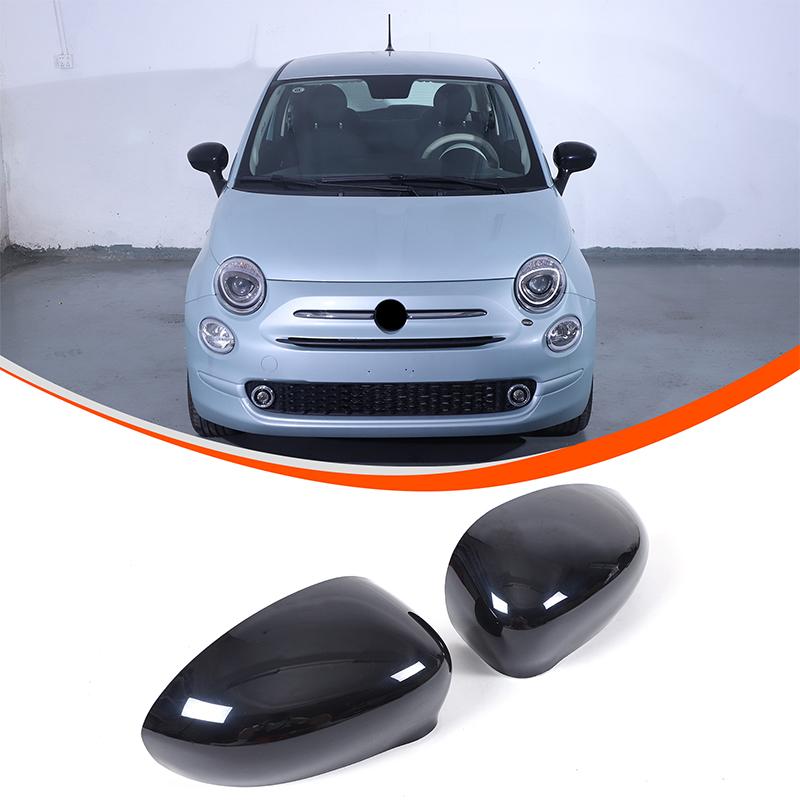 For Fiat 500 rearview mirror cover, car side rearview mirror protective case, decorative cover, ABS (change version) 2016 -2023