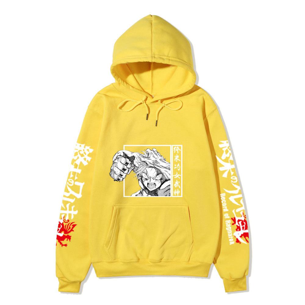 Record of Ragnarok Thor Manga Hoodie Vertikaler Japanischer Chinesischer Text Drachenprint Anime Pullover Sweatshirt