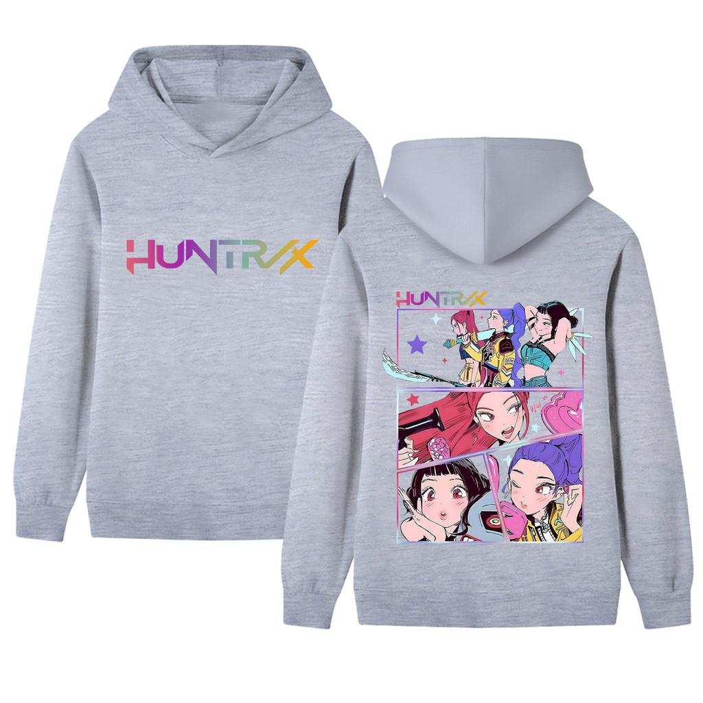 B1218-2 Kids Boys Girls Kpop Rumi Zoey Mira Double-sided Print Long Sleeves Hoodie