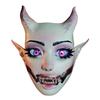 Yousheng Sheep Horn Demon Halloween Face Guard Terrifying Human Face Guard Scary Prop Parties Haunted House Scares Animal Face Guard