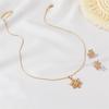 New Simple Full Diamond Snowflake Necklace Set Of Jewellery Temperament Earring Valentine's Day Creative Gift Accessories