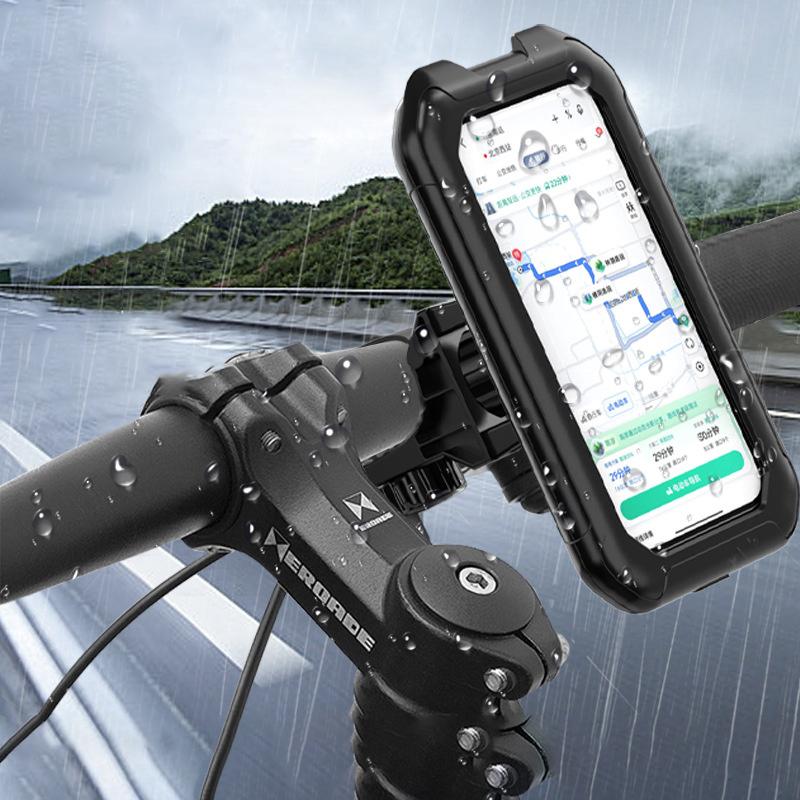 

Bike Phone Mount Waterproof Motorcycle Phone Holder Handlebar Mount Touch-Screen 360° Rotation Bike Phone Holder чорний