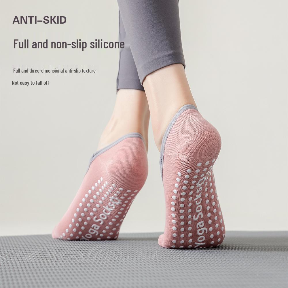Women's Non-Slip Silicone Yoga Socks with Cross Straps - Ideal for Summer Indoor Fitness & Pilates
