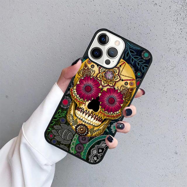 Mexcian sugar skull Phone Case Cover For iPhone 17 Air 15 16 14 13 12 Pro Max 11 Pro Max Plus Coque Shell