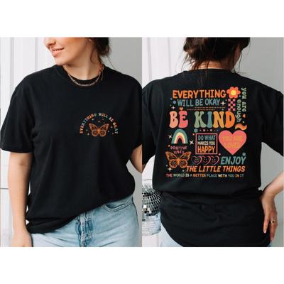 Everything Will Be Okay Shirt Aesthetic Unisextal Health Shirt Positive Vibes Shirt Casual for Daily Wear and Casual Outings
